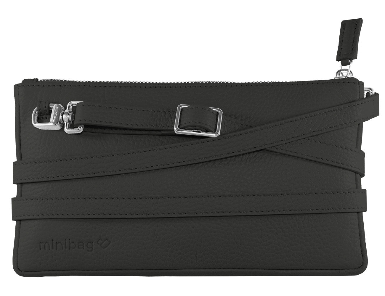 minibag black, schwarze Ledertasche, Geldtasche zum Umhängen, schwarze Clutch, minibag schwarz