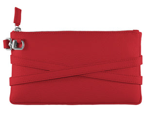 minibag red, Ledertasche rot, Clutch rot, Geldbörse rot, Geldbörse zum Umhängen, Rückseite minibag  Edit alt text