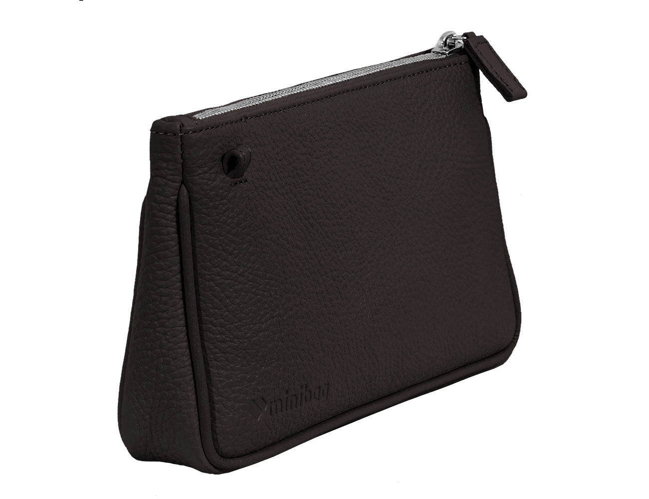 minibag PLUS in chocolate, dunkelbraune Ledertasche, dunkelbraune Clutch, Geldtasche zum Umhängen