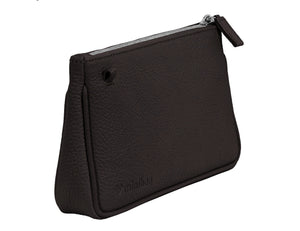 minibag PLUS in chocolate, dunkelbraune Ledertasche, dunkelbraune Clutch, Geldtasche zum Umhängen