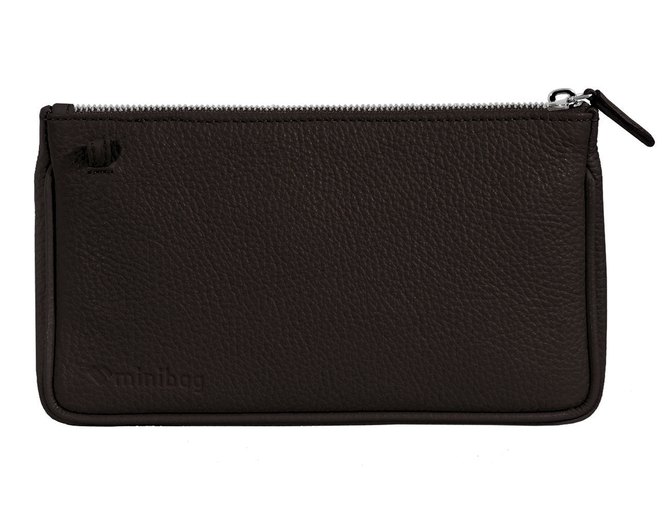 minibag PLUS in chocolate, dunkelbraune Ledertasche, Geldtasche zum Umhängen, minibag Clutch