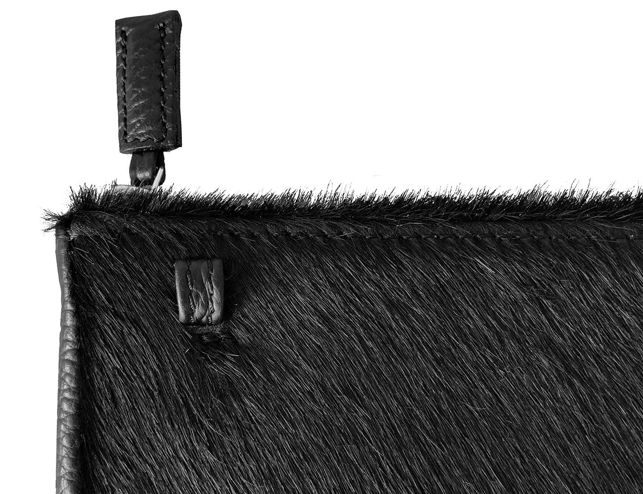 minibag Pelz black, Pelztasche schwarz, Clutch aus Pelz, schwarze Ledertasche, schwarze Clutch